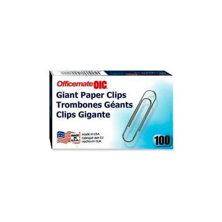 Officemate International Officemate Giant Paper Clips, Silver, 100/Box 99914